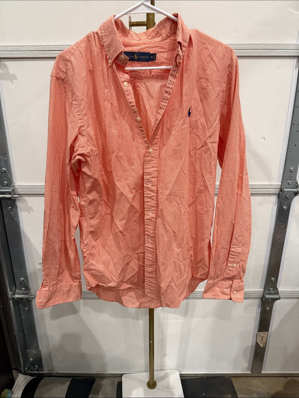 Ralph Lauren Coral Button-Down Gingham Shirt